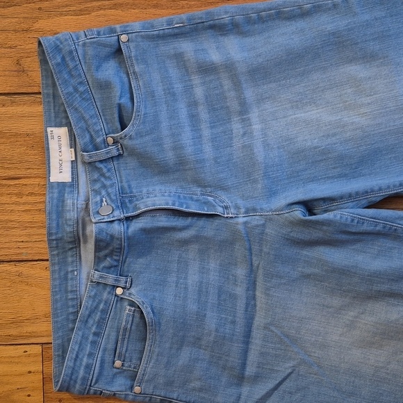 Vince Camuto light wash skinny leg frayed edge stretch denim jeans Sz 14 - Picture 2 of 8